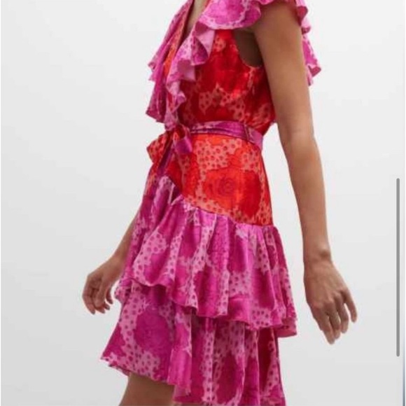 ❤️Le Superbe Aurora Flora Lil Flirt Floral Ruffle Mini Dress Size 2 HOST PICK💕 - Picture 6 of 11